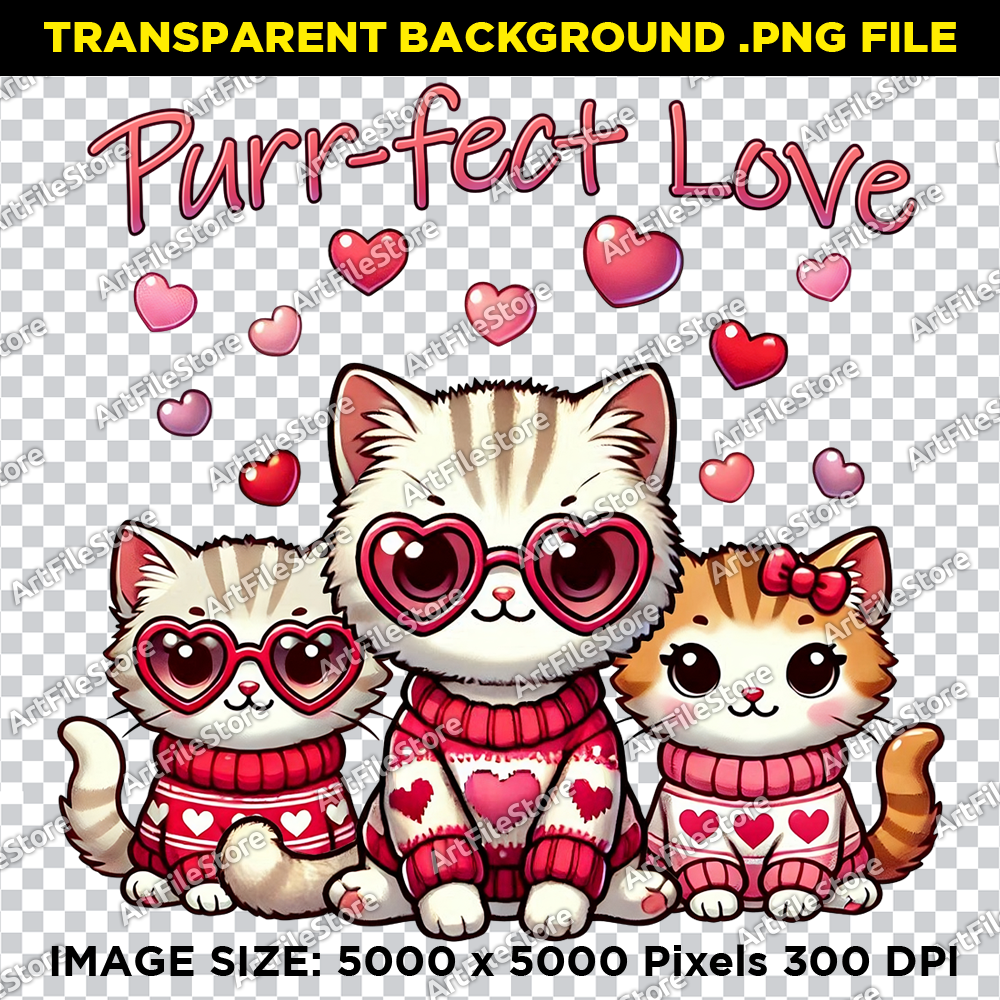 Purr-fect Love Cats | Bitmap Artwork File