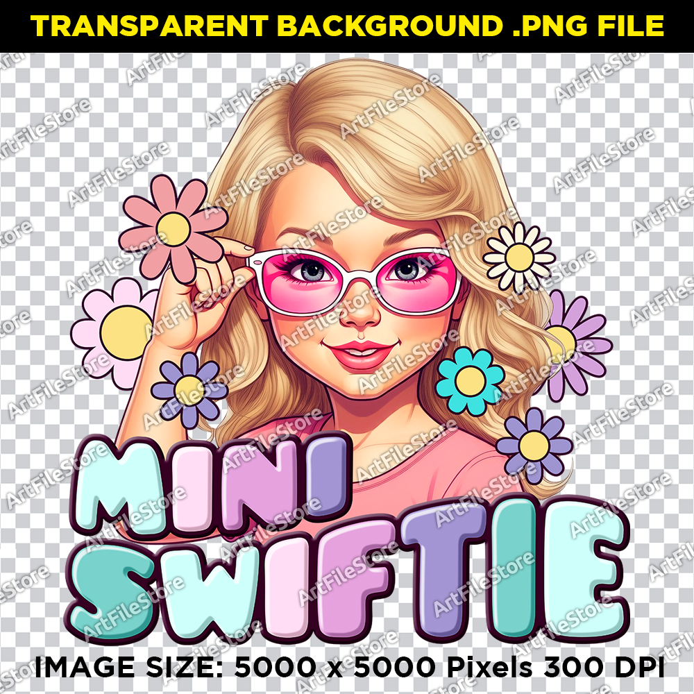 Bitmap artwork file featuring a fun and stylish Mini Swiftie design, perfect for little Taylor Swift fans and creative projects inspired by Taylor Swift.
